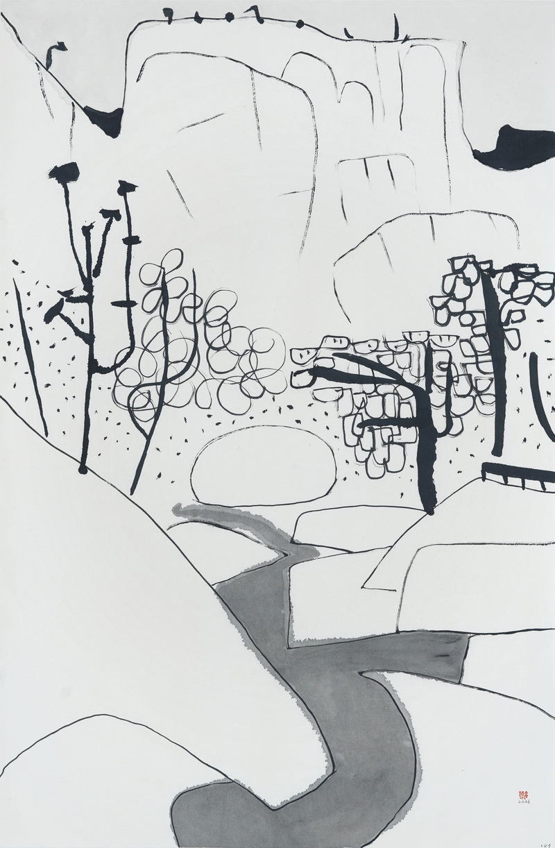 장병언, structure landscape 047, ink_on_paper, painting, 2026